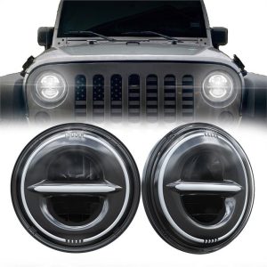 7 круглі DOT Emark Jeep JKU світлодіодні фари з поворотниками DRL