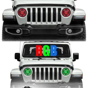 9-дюймовий зміна кольору світлодіодних світлодіодних світлодіодних RGB для Jeep Wrangler JL 2018 2019