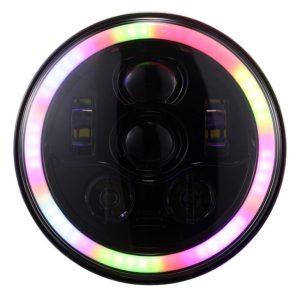 Нова функція Багатобарвна 7-дюймова фара RGB з світлодіодним поворотом для джипа JK